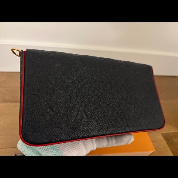 Brand New w/ tags Louis Vuitton Felicia Pochette monogram empreinte Marine Rouge - Picture 6 of 10
